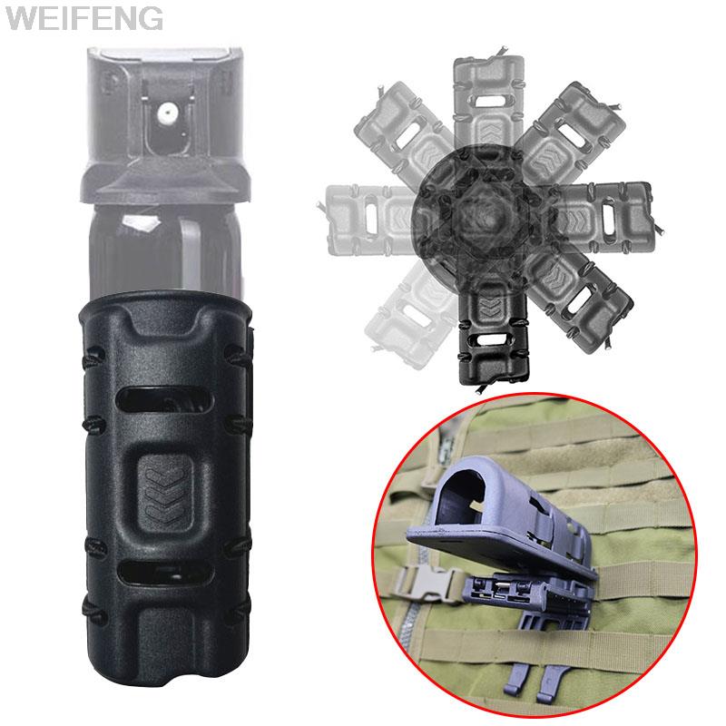 Tactical Pepper Spray Pouch Holster 360 Rotatable Molle Belt Clip Duty Police Mace Spray Holder Self Defense Tool Holder Case