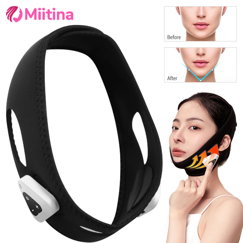 EMS Facial Lifting Mask Reduce Double Chin Electric Cheek Lift Up Belt Face Shape EMS Face Slimming Massager Beauty Equipment