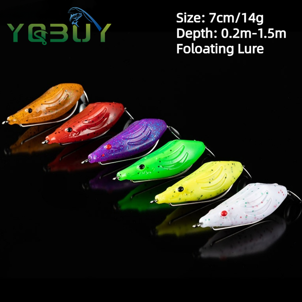 7cm/14g Fishing Soft Frog Rubber Fishing Lure Baits Soft Tadpole Shaped Fish Baits with Sigle Hook