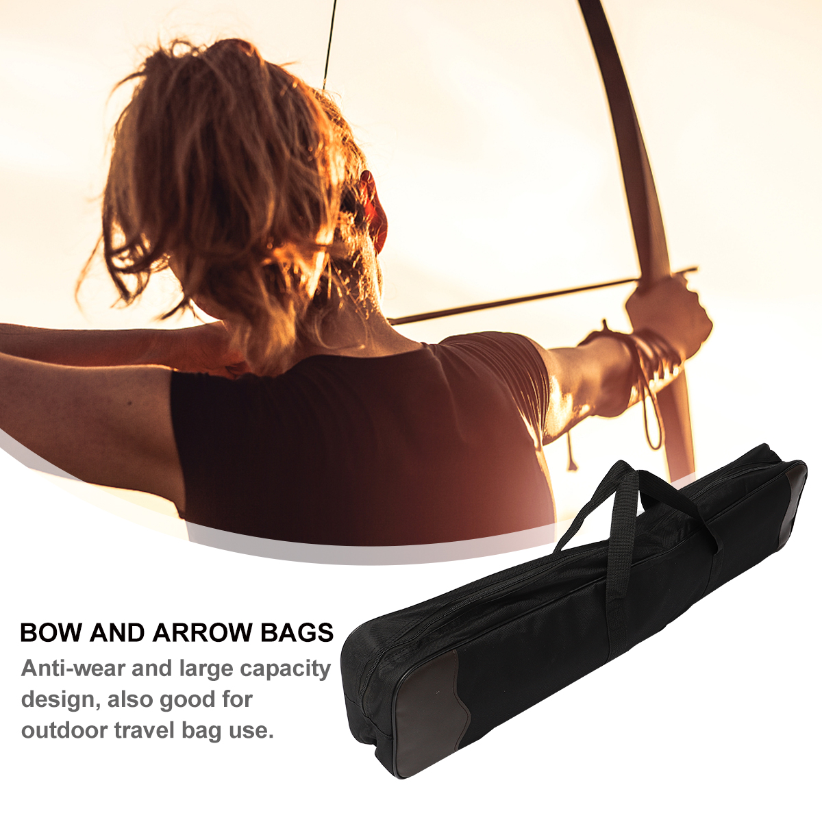 Outdoor Archery Carry Bag Portable Split Bow Package Fiberglass Container