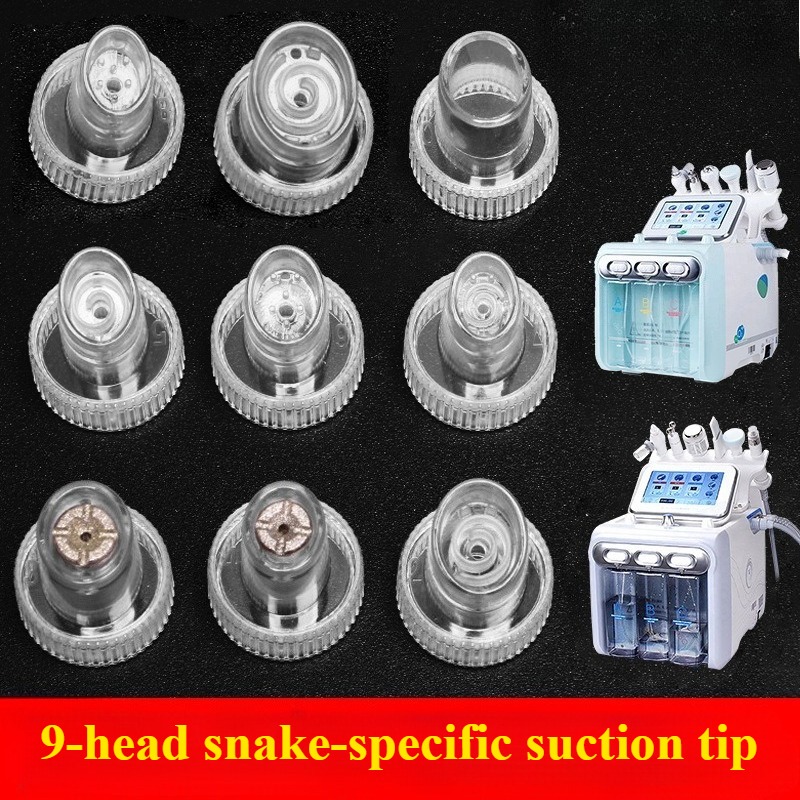 9pcs Facial Hydra Dermabrasion Tips Head Replacement For H2O2 Water Oxygen Jet Peel Microdermabrasion hydrafacial accessories