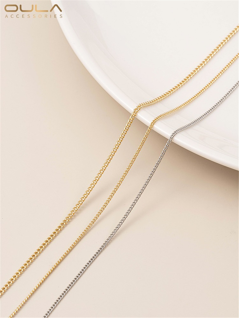 14K Package Gold Colored Side Chain, Whip Cross Chain, Ear Line Tassel Chain, Loose Chain, DIY Handmade Jewelry Accessories