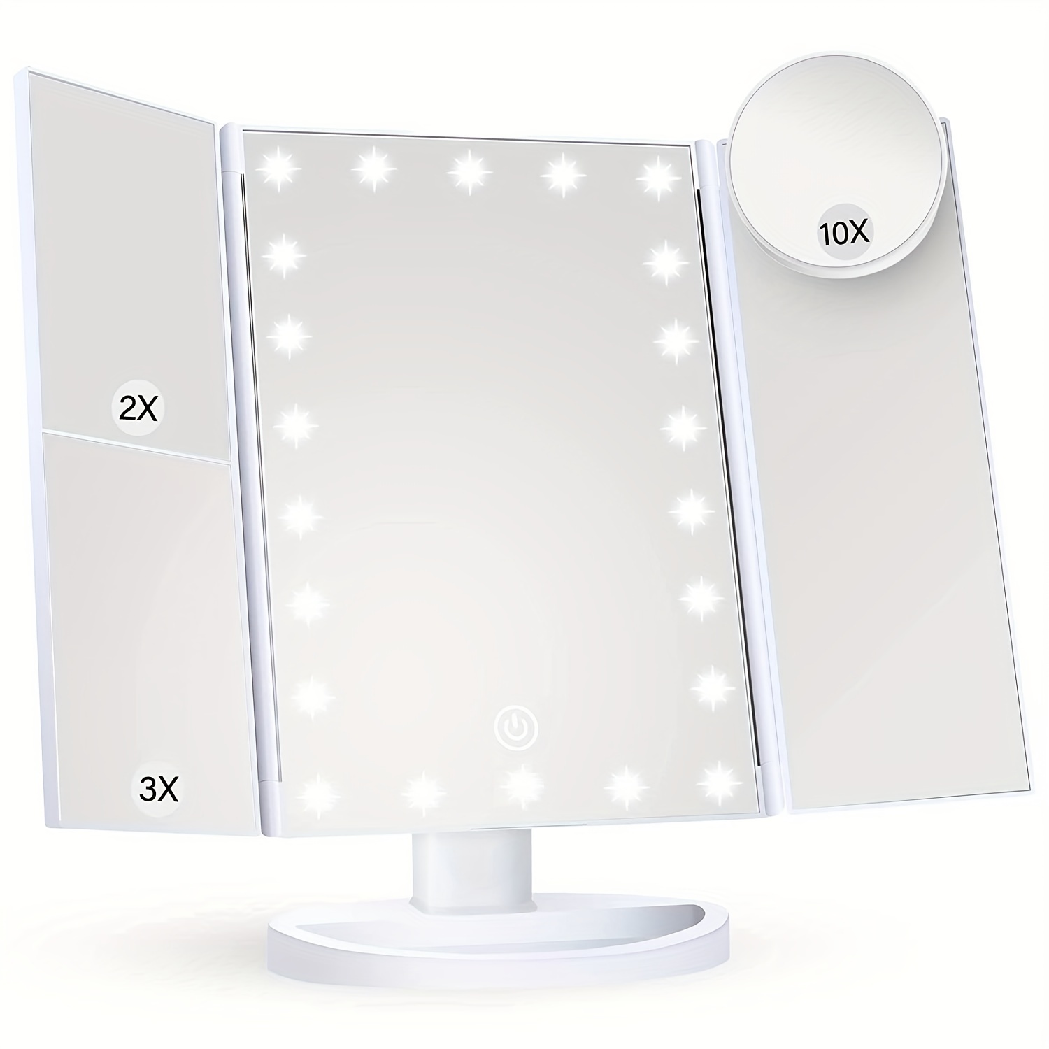 2X-10X Magnification Makeup Mirror with LED Lights & 180° Adjustable Bracket - Perfect for Holiday Gifts! Christmas Decorations