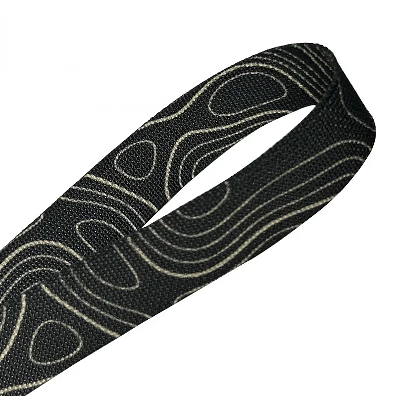 1 Meter Long 2.5cm Width Black Terrain Camouflage Webbing Non-elastic Edging Strips Bag Luggage Belt Fabric Accessory
