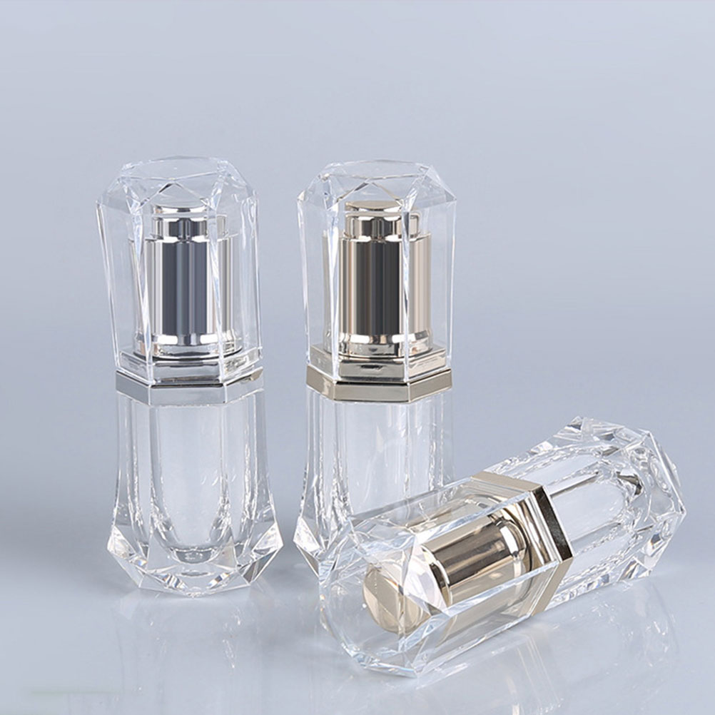 3pcs Pressing Sub Bottle Durable Acrylic Leak-Proof Small Portable Essential Oil Travel Refillable for Perfume