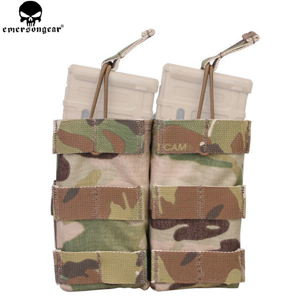 EMERSONGEAR Double Open Top 5.56 Mag Pouch Tactical Modular Molle Magazine Pouch For Tactical Hunting Multi-camo Pouch EM6354