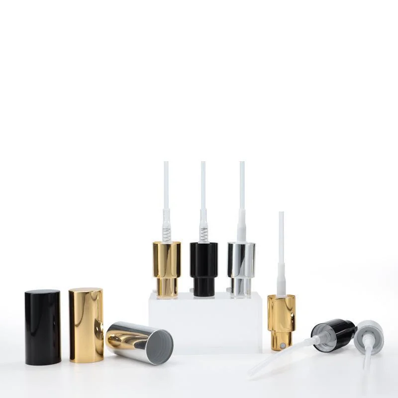 50pcs/lot Aluminum Gold/Silver/Black Sprayer Atomizer/Press Pump Head Cover Cap for 5/10/15/20/30/50/100ml Essential Oil Bottles