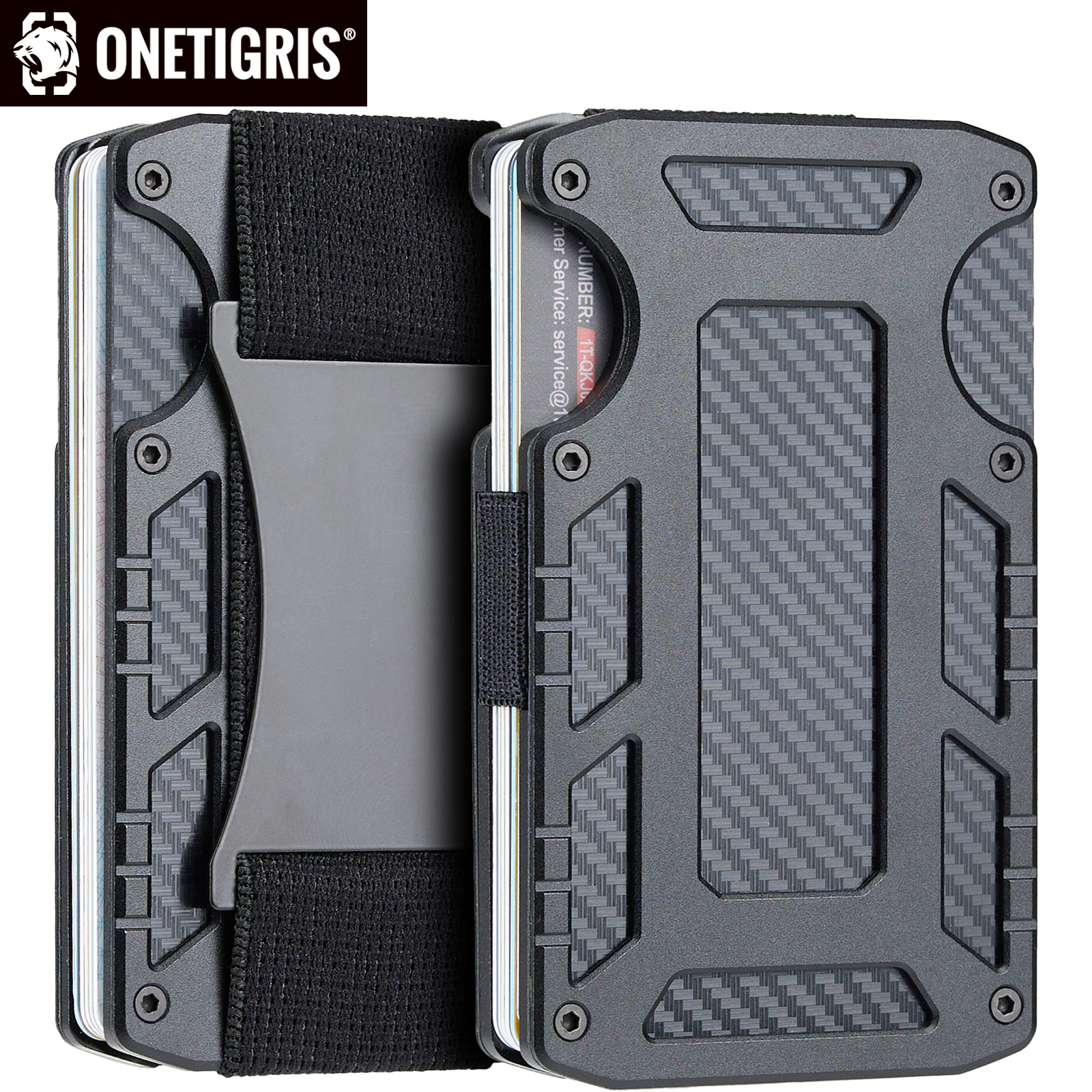ONETIGRIS Wallet For Men Outdoor Card Holder Practical Tactical Magsafe Aluminum Mini Smart Magic Wallet Holds Up 15 Cards-01