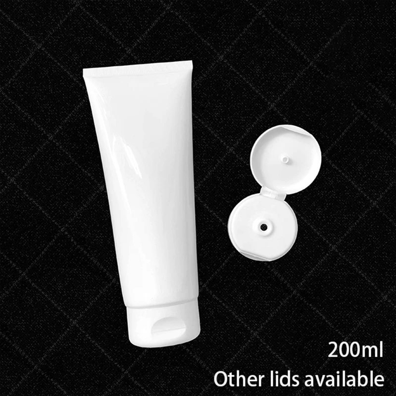Empty 200g Squeeze Bottle 200ml White Plastic Refillable Tube Cosmetic Face Lotion Cream Packaging Container