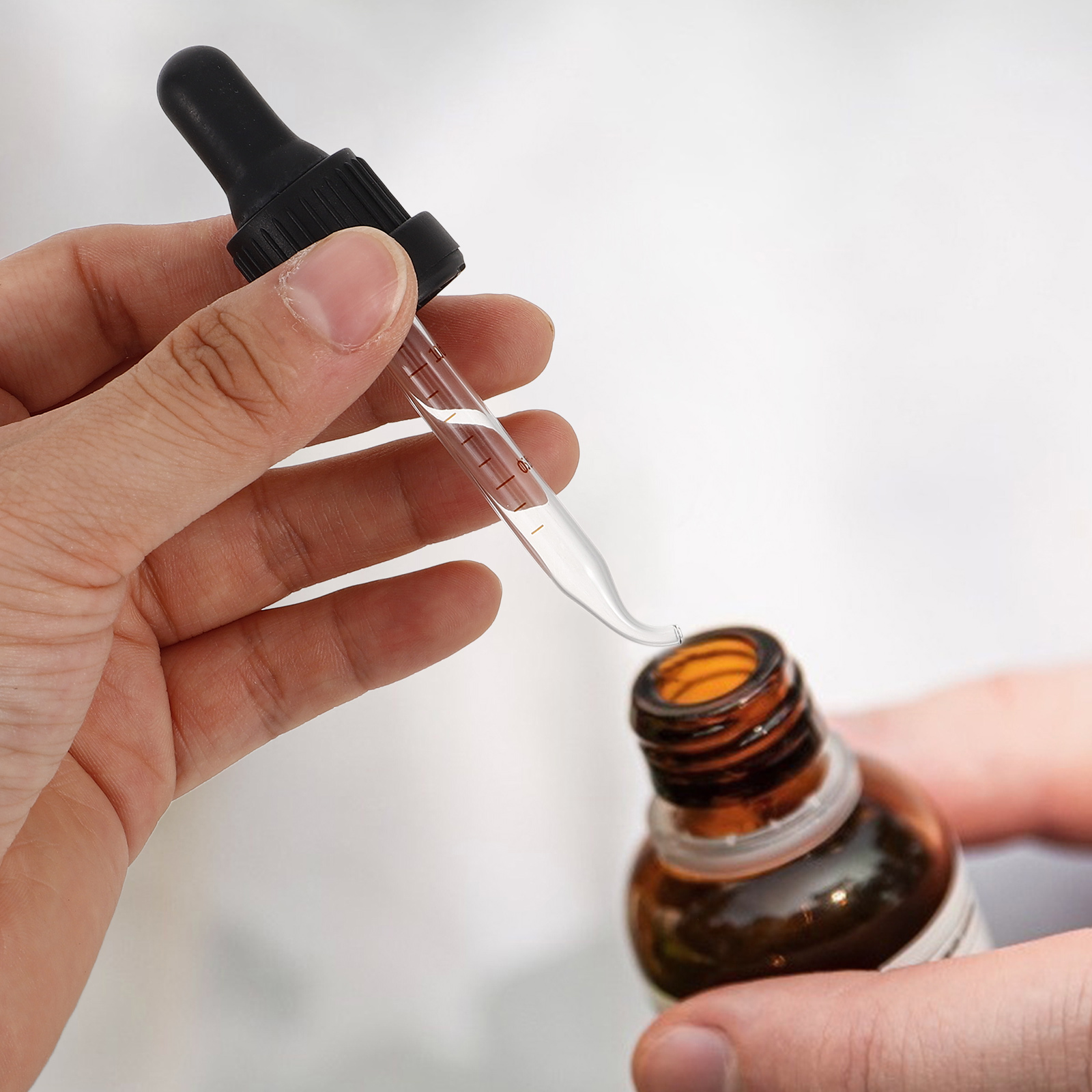 5 Pcs Drop Tube Cover Empty Cleansing Oil Bottle Essential Bottles with Dropper Roller Accessories Plastic Disposable Pipettes