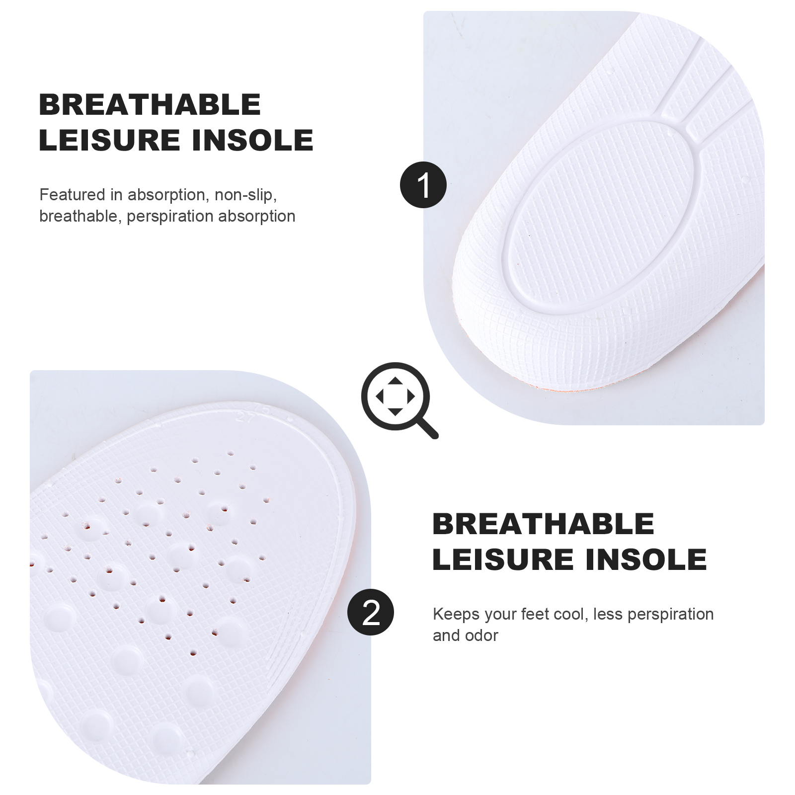 Increase Sports Pad Breathable Insoles Soybean Fiber Shoes Invisible Absorption