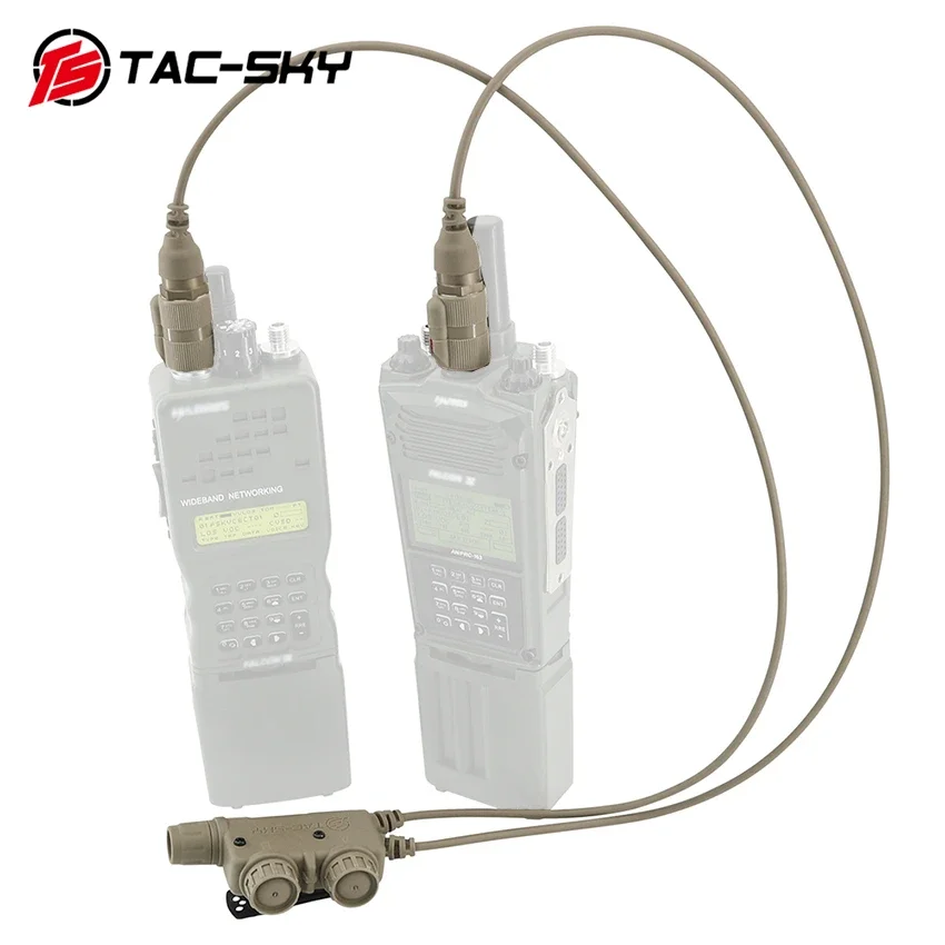 TAC-SKY Dual Comm Tactical Headset 6 Pin U94 V2 Ptt for AN/PRC 152 148 163 Walkie-talkie for COMTA SORDIN Tactical Headphones
