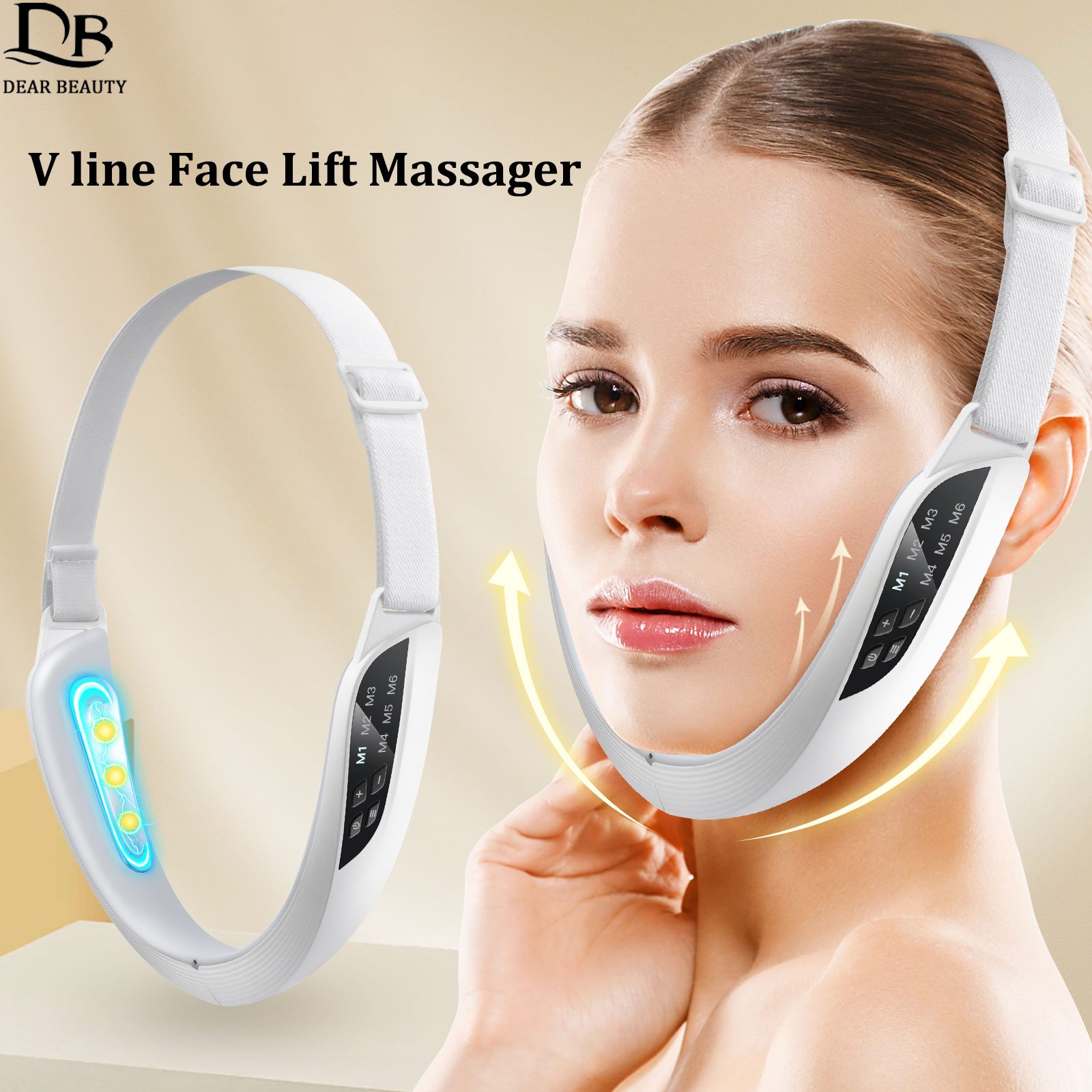 6 Modes Microcurrents Face Massager V Face Lifting Machine EMS Remove Double Chin Tightening Skin V Shape Facial Beauty Device