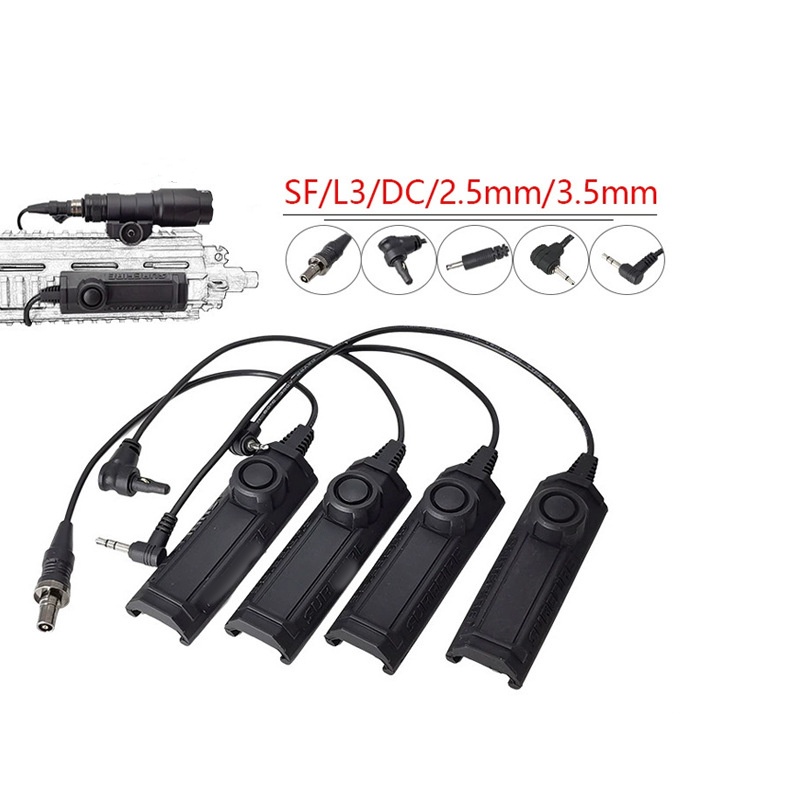 Hunting Scout Light Tactical Flashlight Button Remote For M300 M600 2.5 3.5mm DC SF Interface line control switch  20mm Rail