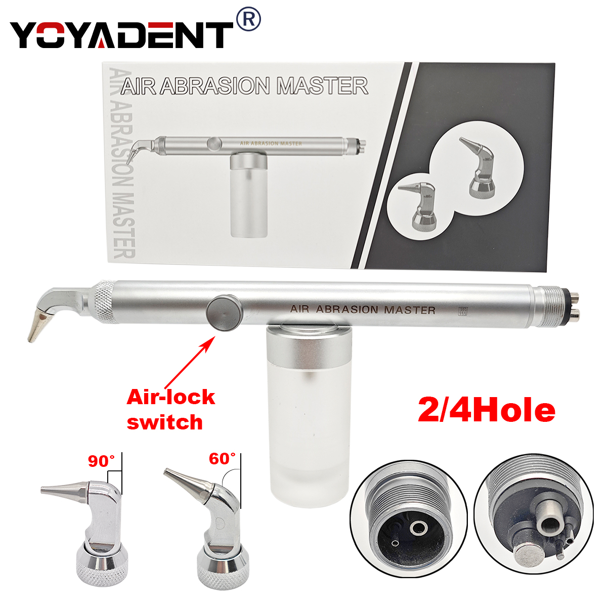 Dental Aluminum Oxide Micro Blaster 2/4hole Dental Air Polisher Microetcher Sandblasting Alumina Gun Dentistry Tools