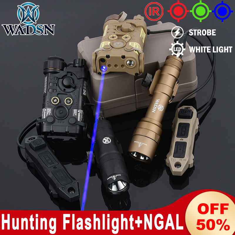 WADSN SF NGAL Red Green Blue IR Dot White Strobe Light M300A M600U Hunting Flashlight Dual Function Pressure Switch Weapon Lamp