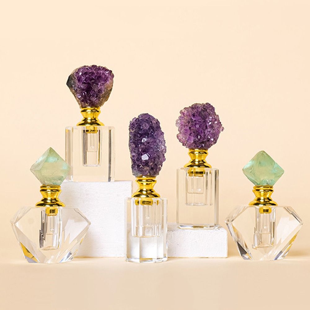 Gift Creative Crystal Bottle Empty Portable Essential Oil Vials Refillable Crystal Essential Oil Diffuser Bottle Container