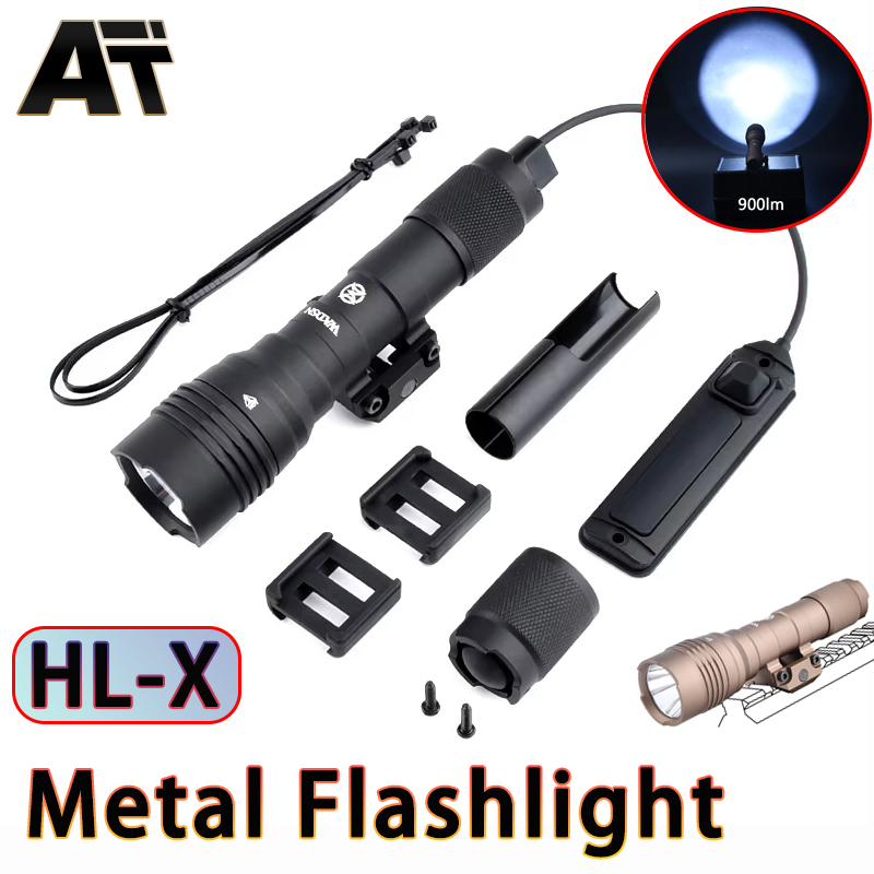 WADSN HL-X Metal Flashlight 900Lumens Scout Light White LED Strobe Lamp High Power Spotlight Hunting accessories Fit 20MM Rail