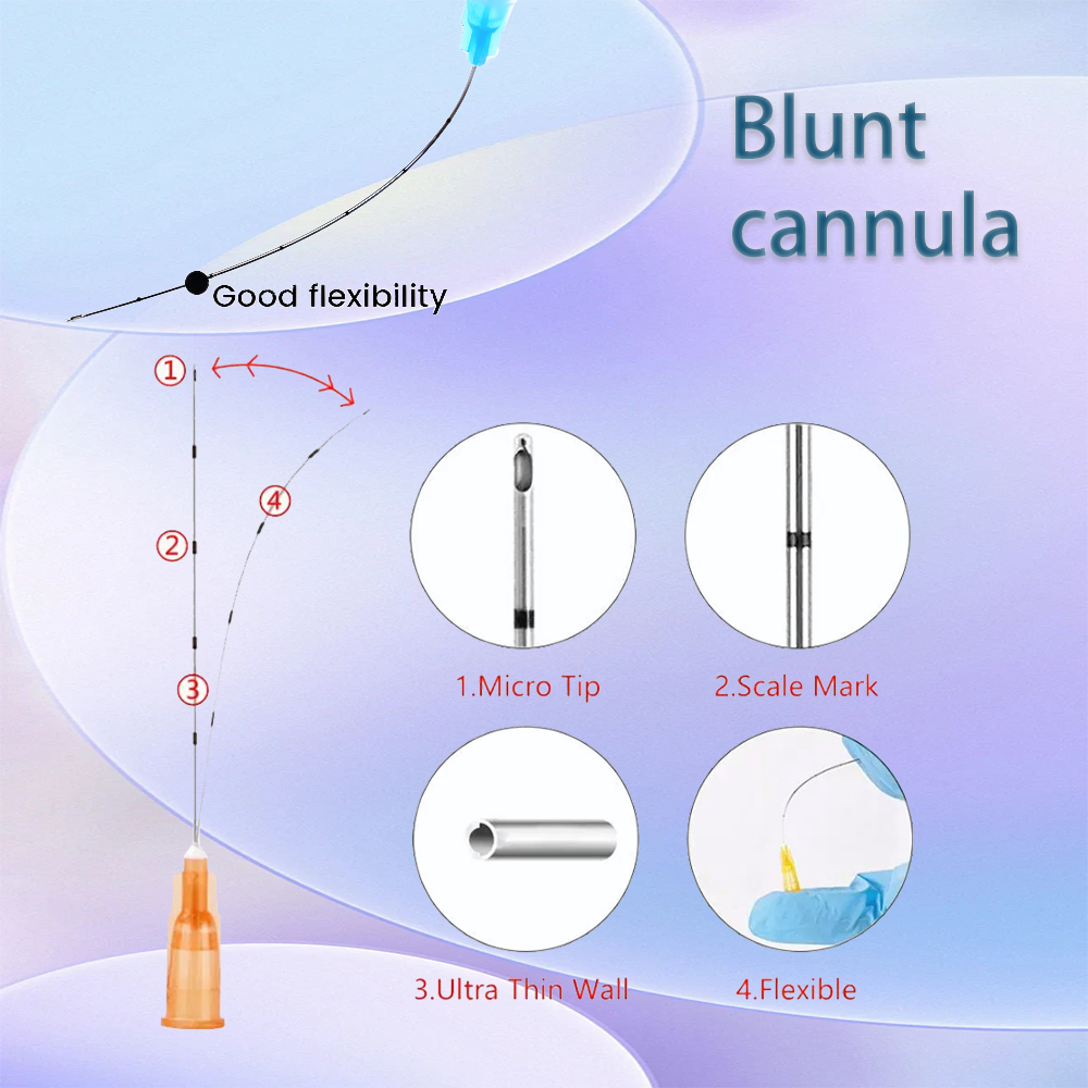 Blunt-tip Cannula 22g 23G 25G 27G 18G 30G 50mm 70mm Blunt Fine Micro Body Piercing Needles Cannula Syringe