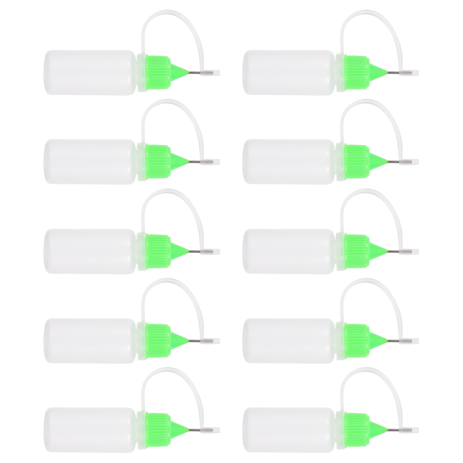 10Pcs Transparent Squeeze Bottles With Fine Tip Applicator For Hair Color Paint Liquid Squeezing