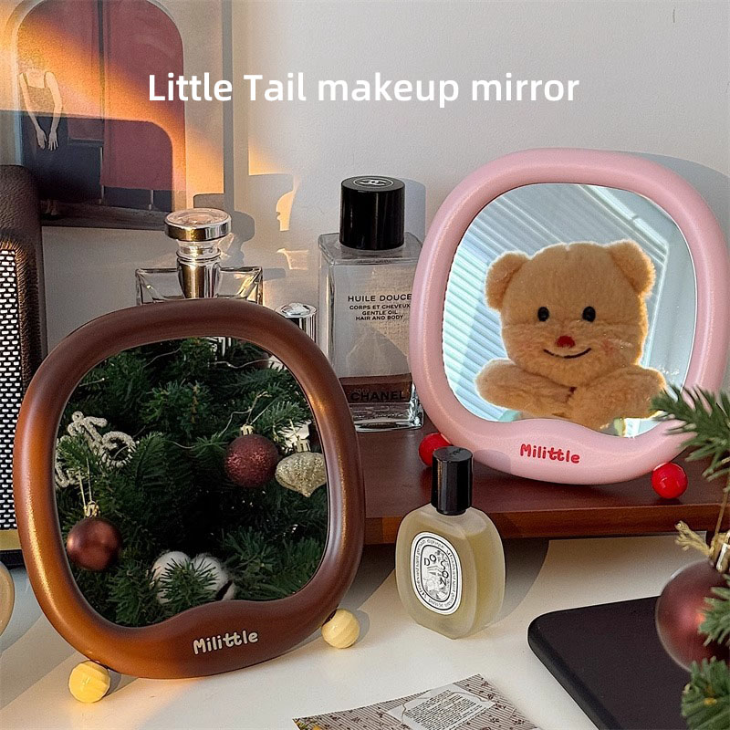 Stand-up makeup mirror portable folding mirror desktop simple mirror HD dressing mirror plastic mirror