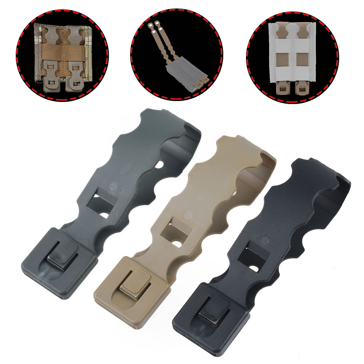 Tactical Molle System Durable Malice Clips Strap Buckle Accessory Nylon Quick Release Strip Fits For Magazine Pouch