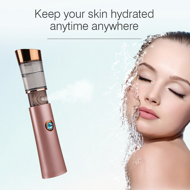 Reegis Portable Nano Facial Sprayer USB Zebulizer Face Steamer Cold Beauty Hydrating Anti-aging Wrinkle Skin Care Tools