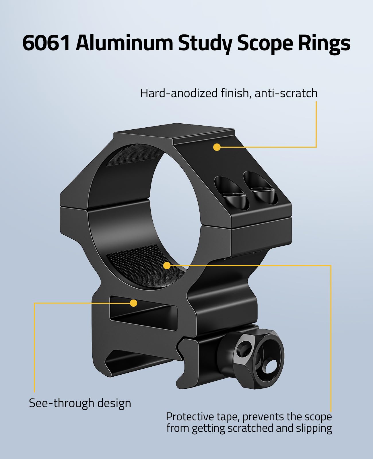 Airsoft Scope Rings Mount for 1 inch Diameter Scope Tube with 1.1inch Ring Center Height Compatible with 20mm Picatinny Rails