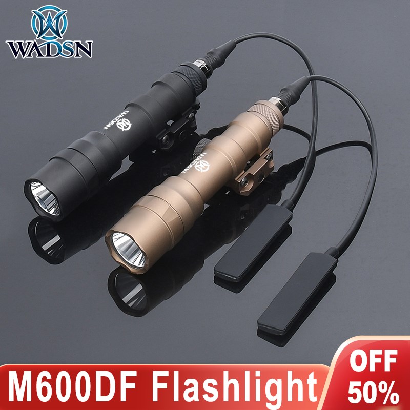 Wadsn Tactical 1400lumen M600DF Flashlight Set With Dual Function Pressure Switch Powerful Hunting Scout Light Fit 20mm Rail