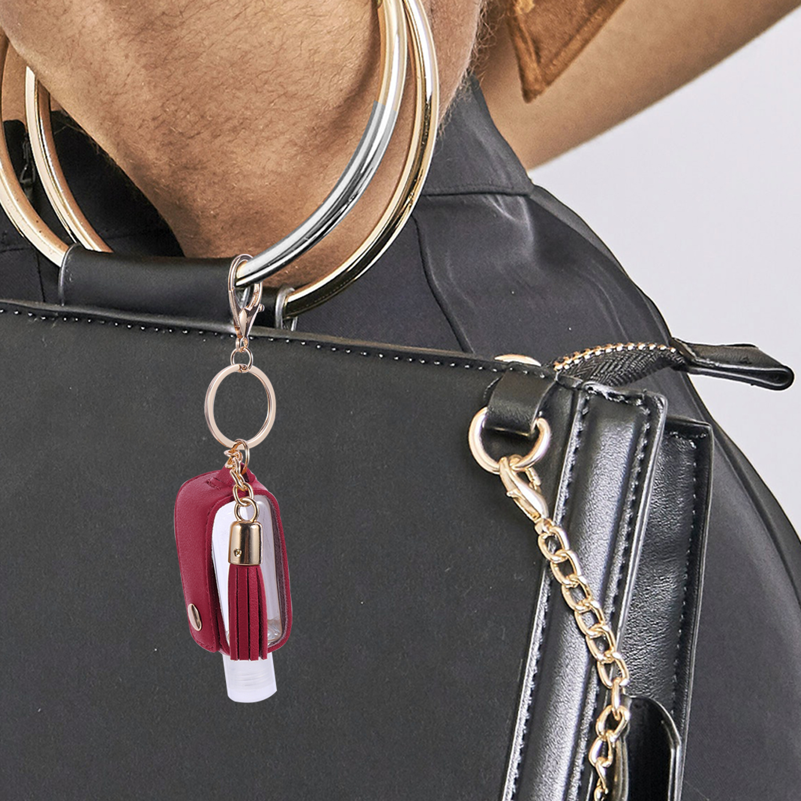 4pcs Transparent PU Travel Bottles Leakproof Hand Soap Refillable Keychain Holder Bath Oil Shampoo Facial Cleanser Shower Gel