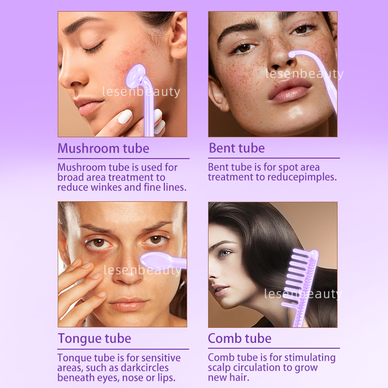 Portable High Frequency Facial Therapy Wand Handheld Electric Face Skin Beauty Tools Acne Treatment Machine  lesen skin care US