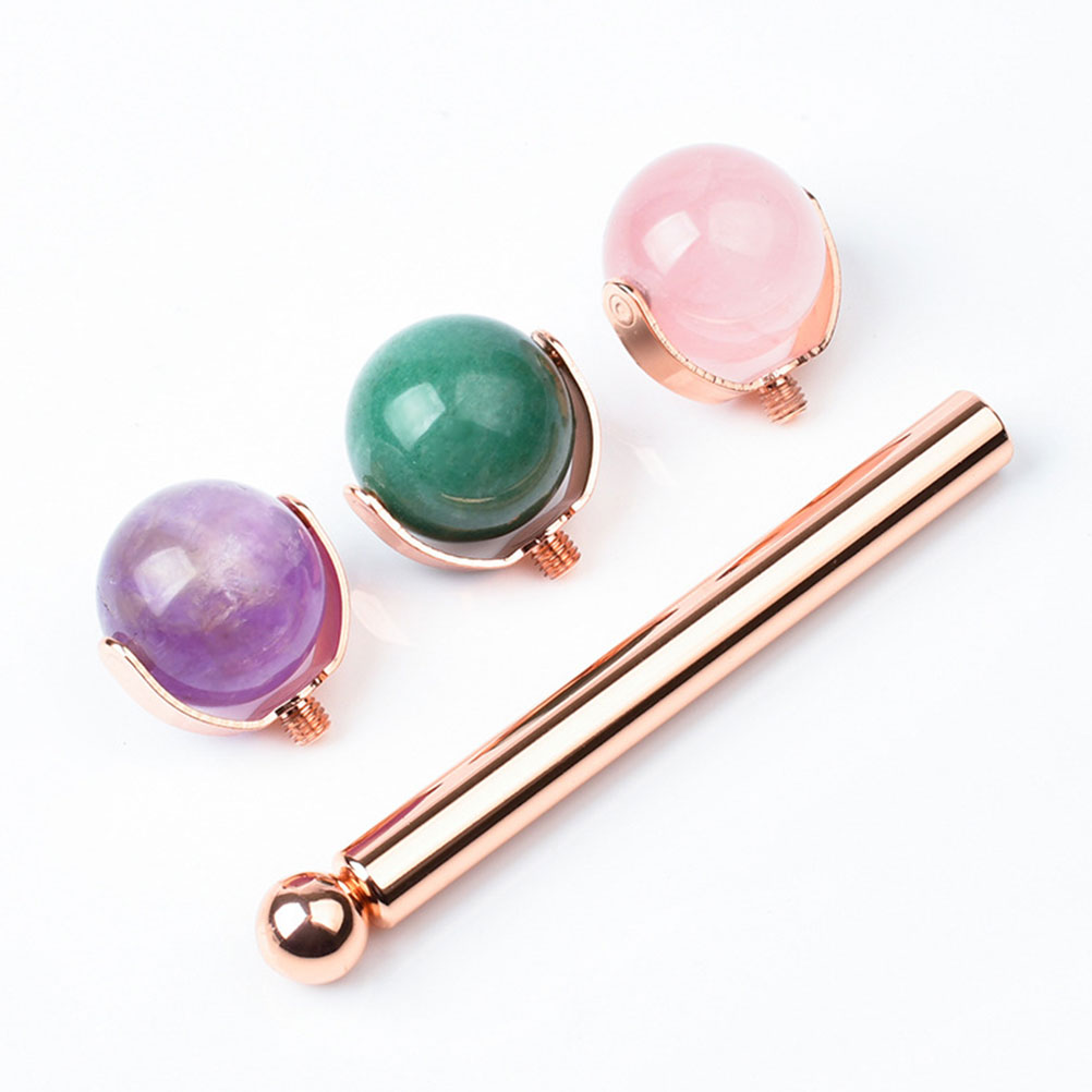 Jade Roller Set Crystal Material Facial Massage Tool Skin Care Massager Face Beauty Accessories Lightweight Portable Anti Aging