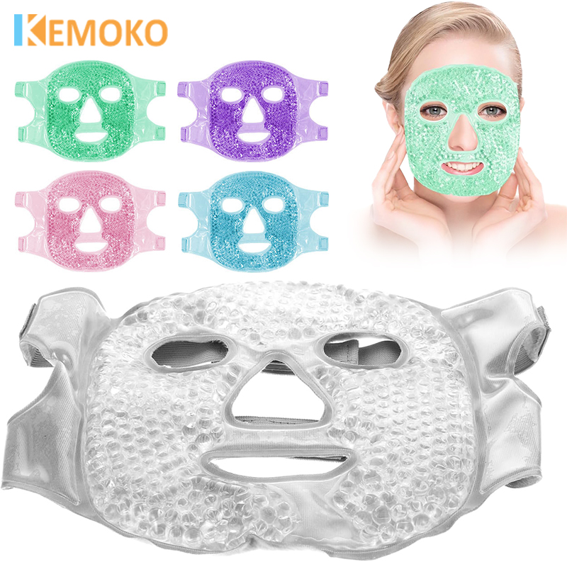 Ice Mask, Hot Mask, Gel Beads Hot Heat Cold Compress Pack, Face SPA For Woman Sleeping, Pressure, Headaches