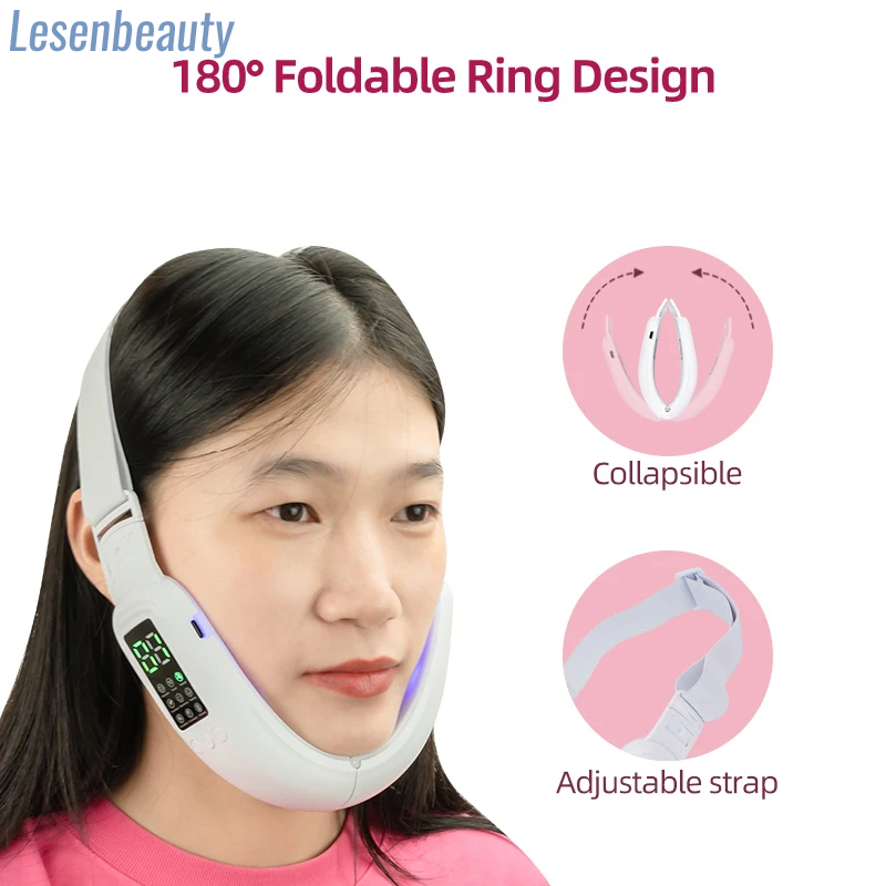 V-Face Lifting Device Fixed Face Contour EMS Massage Double Chin Remove Vshaped Red Blue Light Therapy Face Lift Device Skincare