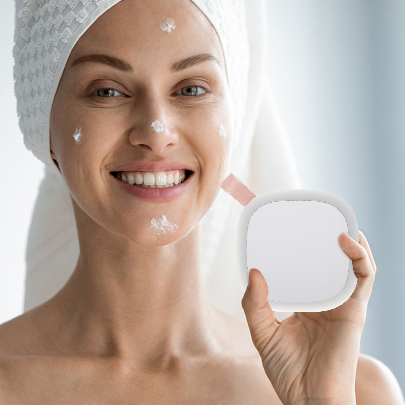 Portable LED Makeup Mirror Compact Lightweight Travel Mirrors Small Vanity Retro Pocket Night Light Function Perfect Gift