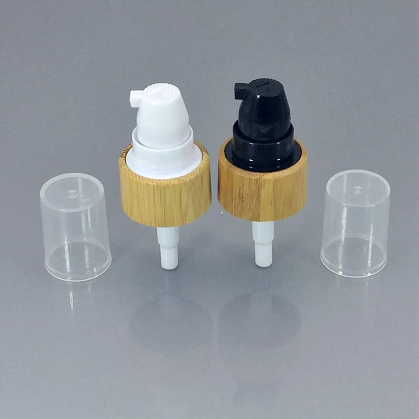 Cosmetic Cream Emulsion Pump Dispenser Wood Bamboo Plastic Treatment Pump Plastic Spray Wooden Bamboo Pump Glass Bottle Lotion