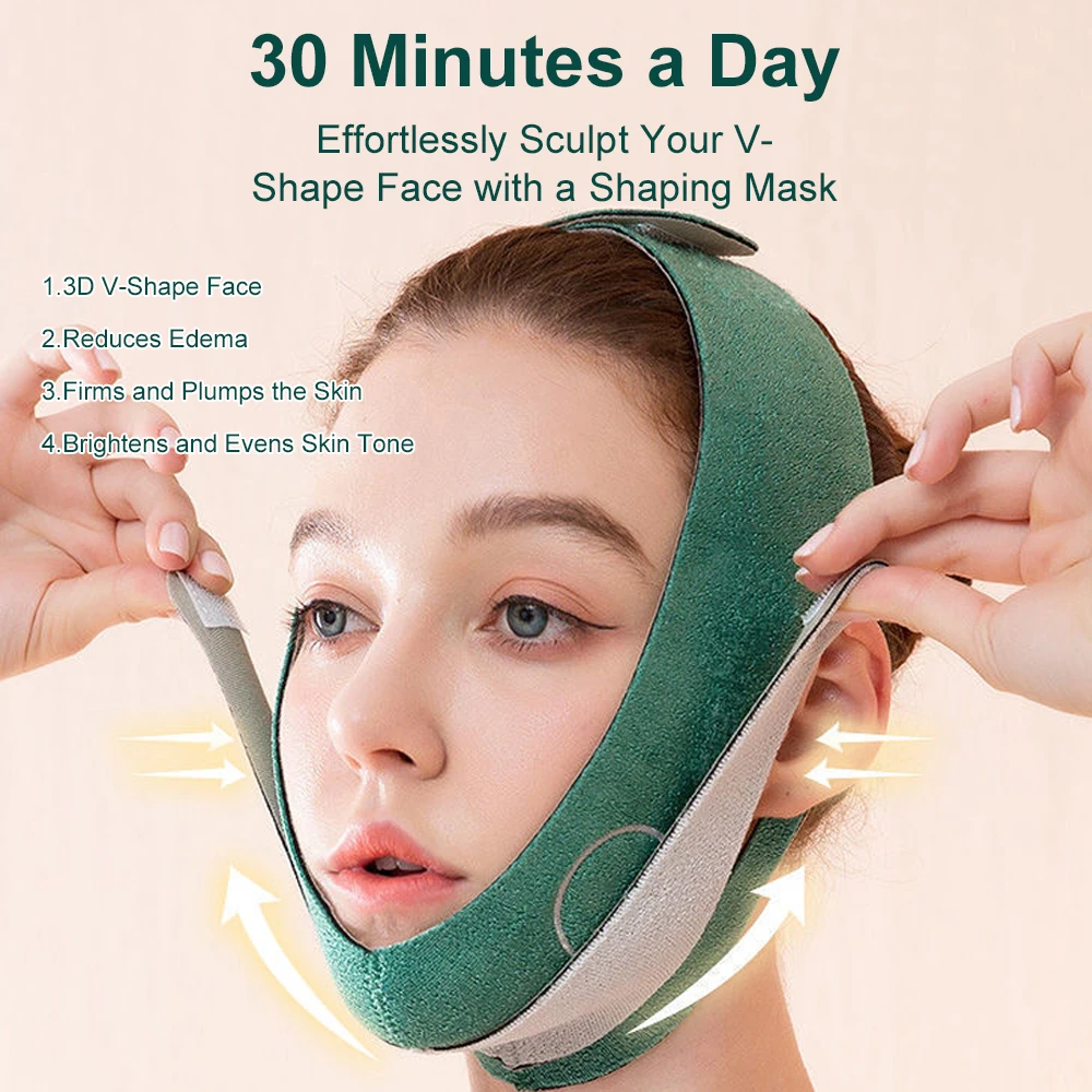 Face-lift with Sleep Face V Shaper Facial Slimming Bandage Relaxation Shape Lift Reduce Double Chin Face Thining Band Massage