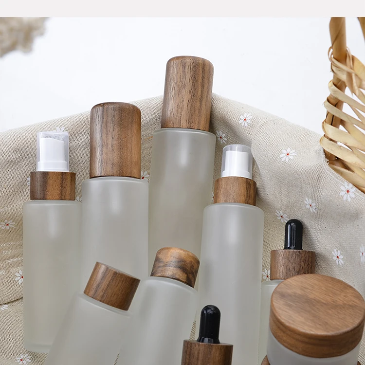 Bottle wooden spatulas for Biodegradable Wooden Cream Bottles Amber Frosted Bamboo Glass Bottles Only Bamboo Lids Bamboo Lotion