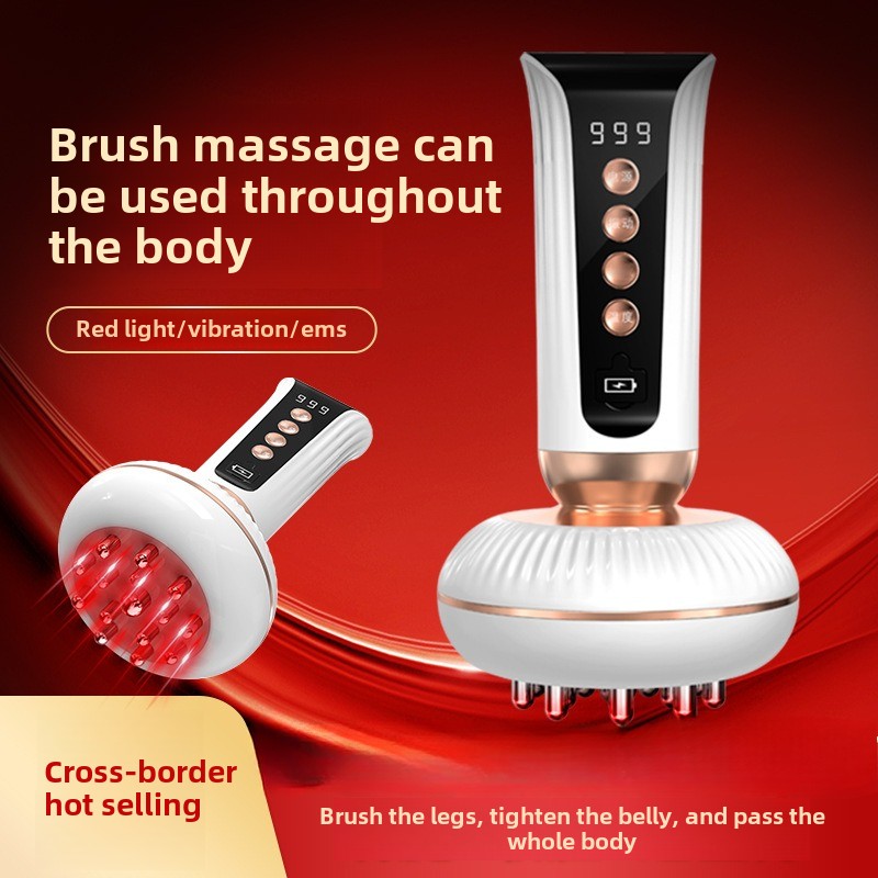 Electric EMS Microcurrent Gua Sha Massager Red Light Heat Therapy Body Anti Cellulite Slimming Vibration Meridian Brush