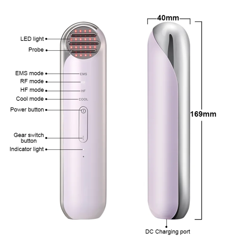 Cold Machine Facial Massager EMS Facial Lift Anti-aging LED Light Therapy Anti-wrinkle Multi-pole Cold Skin Care Beauty