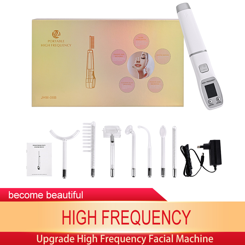 7 IN 1Electrotherapy Wand Glass Tube Replacement High Frequency Facial Machine Acne Skin Tightening High Frequency for Skin Care