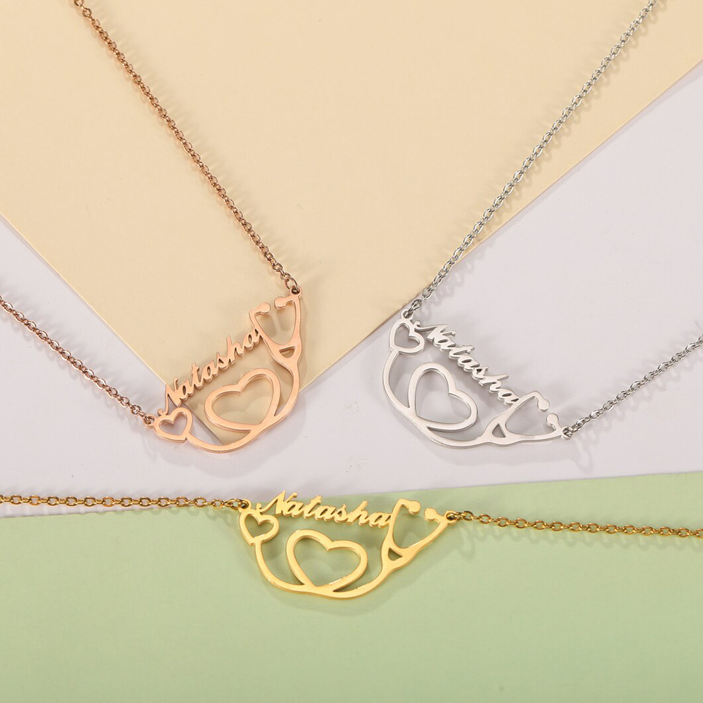 Customized Name Necklace Stainless Steel Jewelry Personalized Name Necklace Birthday Gift for His/Her Wedding Gift Steel Chain