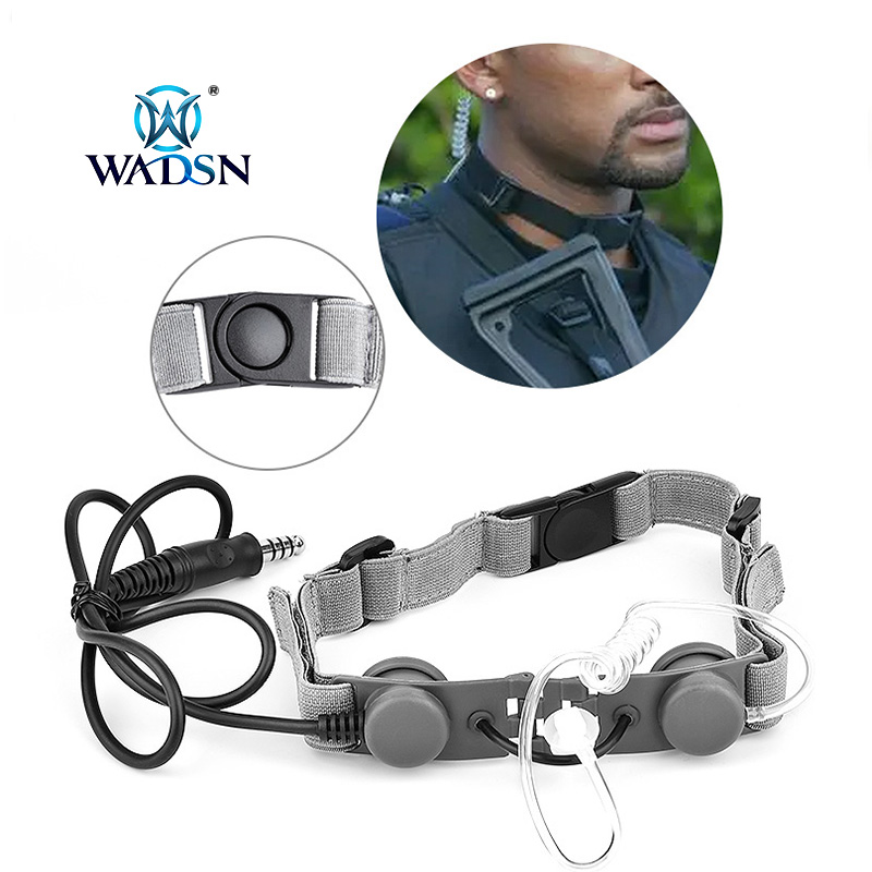 WADSN Tactical Throat Mic Eaphone Laryngeal For Kenwood BaoFeng UV-5R UV-5X UV-82 Headset Microphone Walkie Earpiece Radio U94 P
