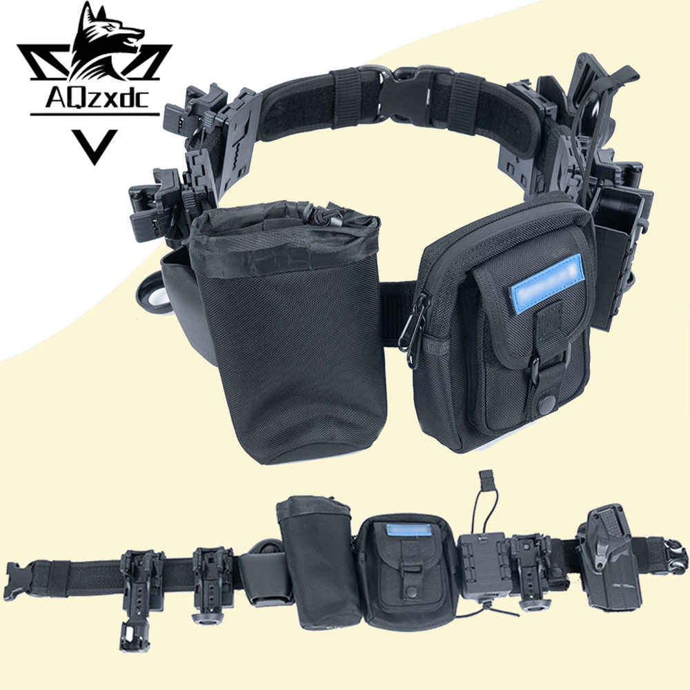 Tactical Quick-draw Eight-Piece Set Airsoft Multifunctional Belt Kit with Flashlight Pouch Gun Holster Pack for Hunting CS Game