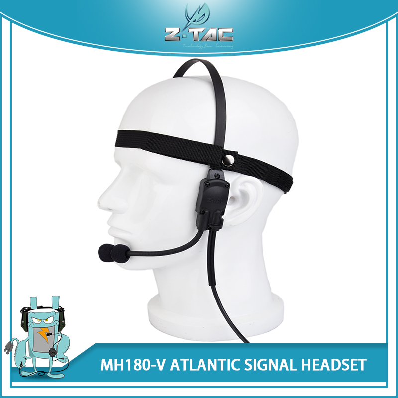 Z-Tac Military Tactical Headset Signal bone conduction Speaker MH180-V Airsoft Earphone Accessories Element PTT Hunting Z136