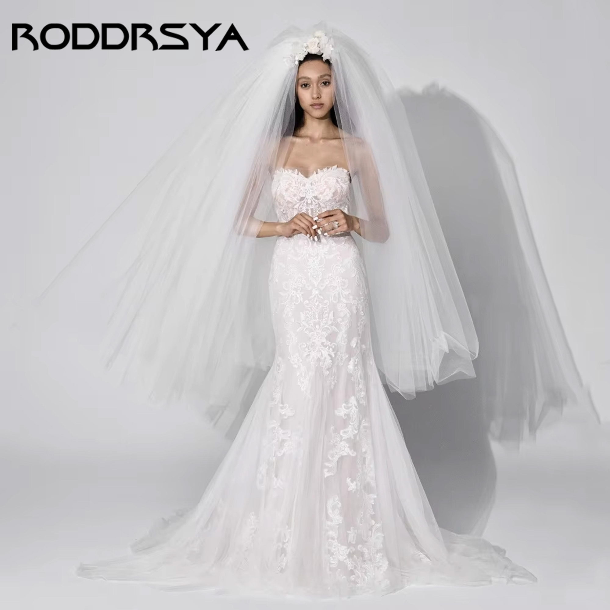 RODDRSYA Mermaid Luxury Wedding Dress Sweetheart Lace Bride Dress Applqiue Zipper Bridal Gowns Vestido De Novia 2025 Customized