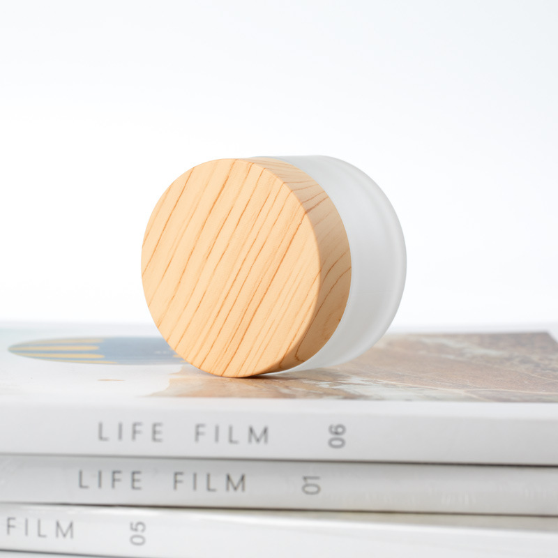 Plastic Clear Bottle With Bamboo Cap Cream Clear Plastic with Round Food Storage for Jam Cakes Tank Pancakes Concentrate Storage