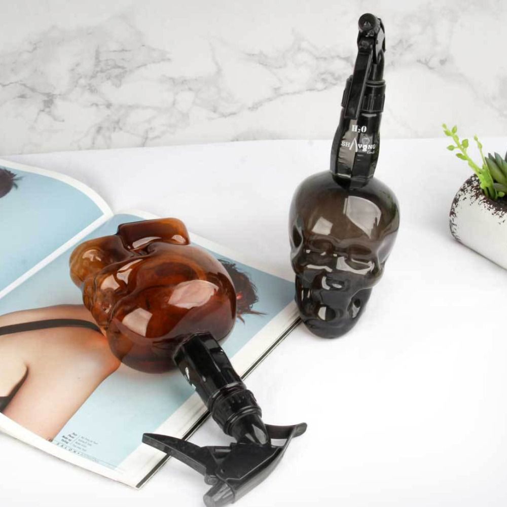 Skull Head Design Hairdressing Spray Bottle Large Capacity Continuous Mist Watering Can Hair Styling Water Sprayer