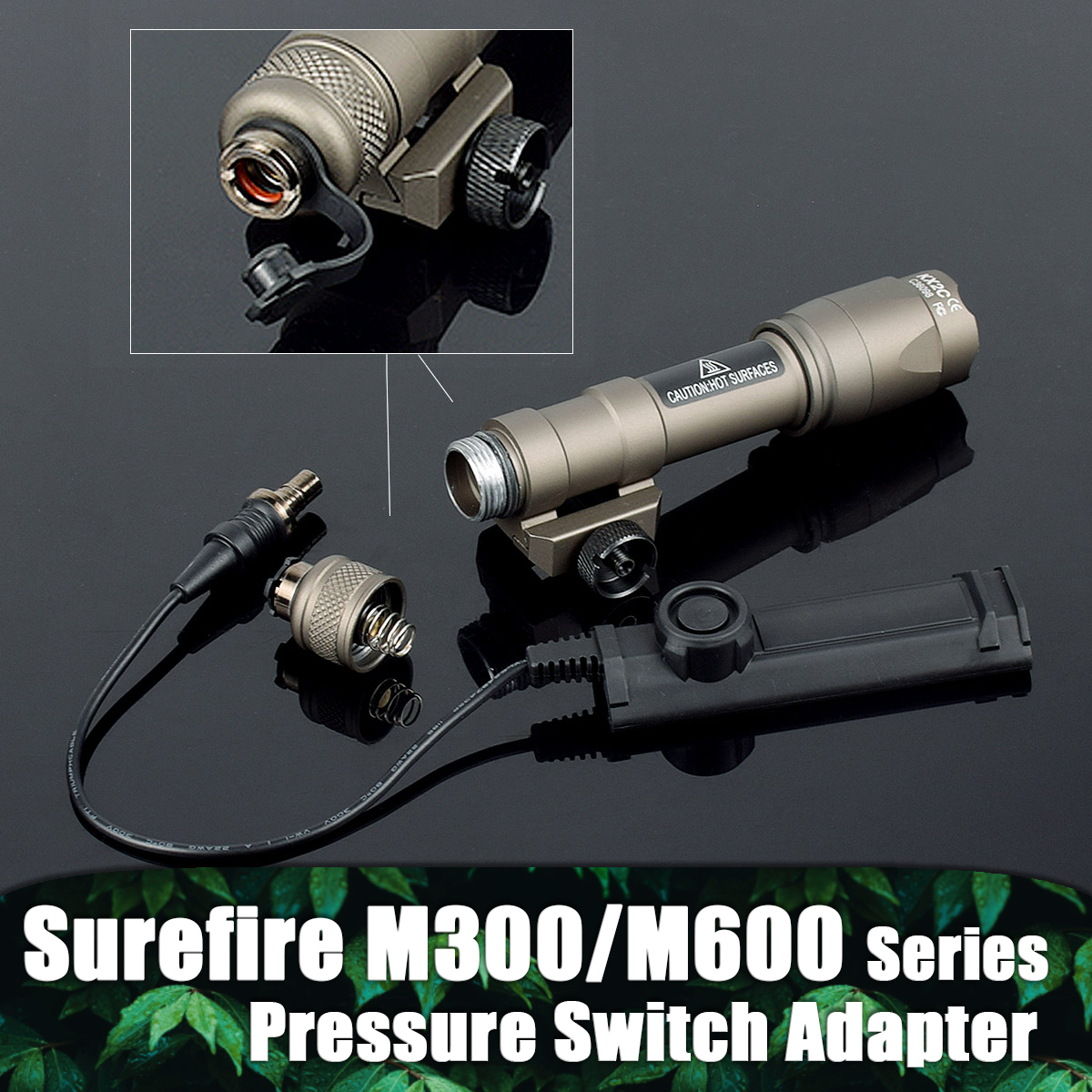 Surefire Flashlight Remote Pressure Switch Adapter M300 M600 Sereis Scout Light  Dual Control Constant Switch Button Accesseries