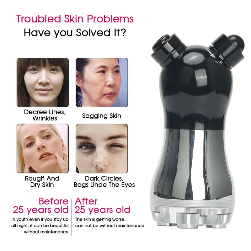 Novel Facial RF LED Photon Phototherapy Mesoporous Electroporation Beauty Machine Skin Rejuvenation Face Lifting Device